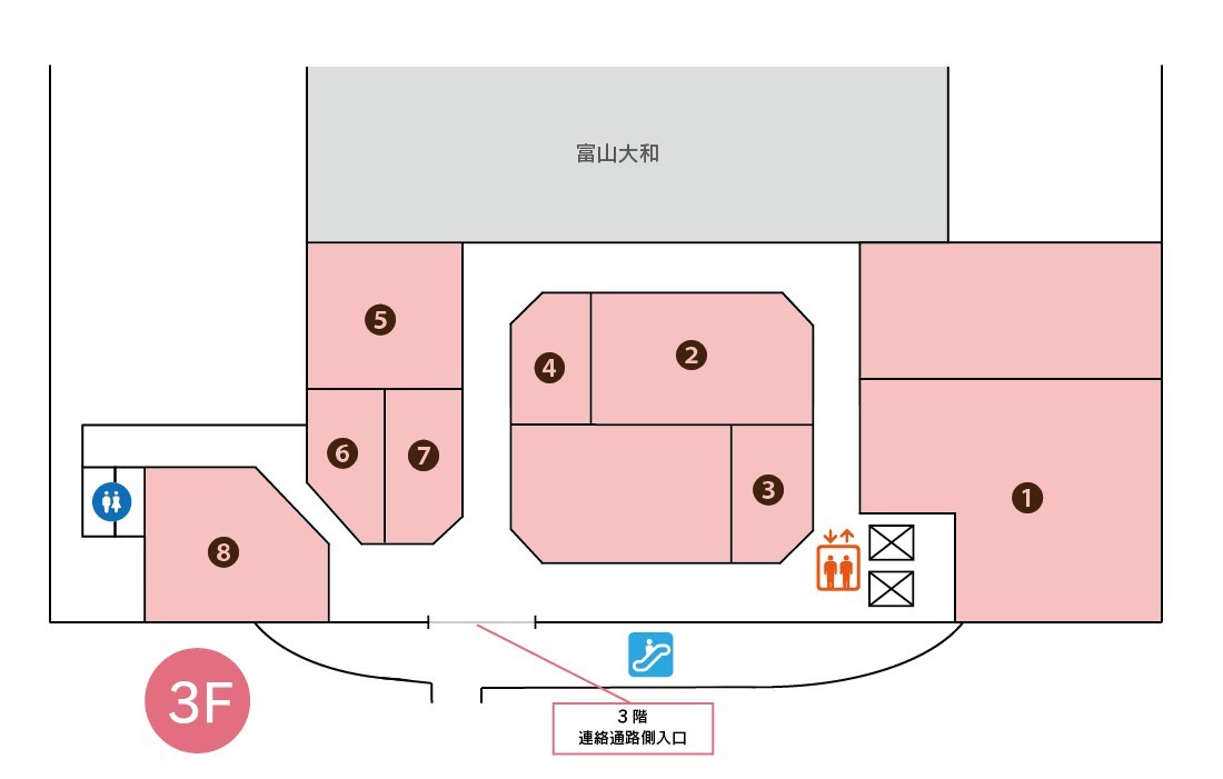 総曲輪フェリオ　3階フロアガイド